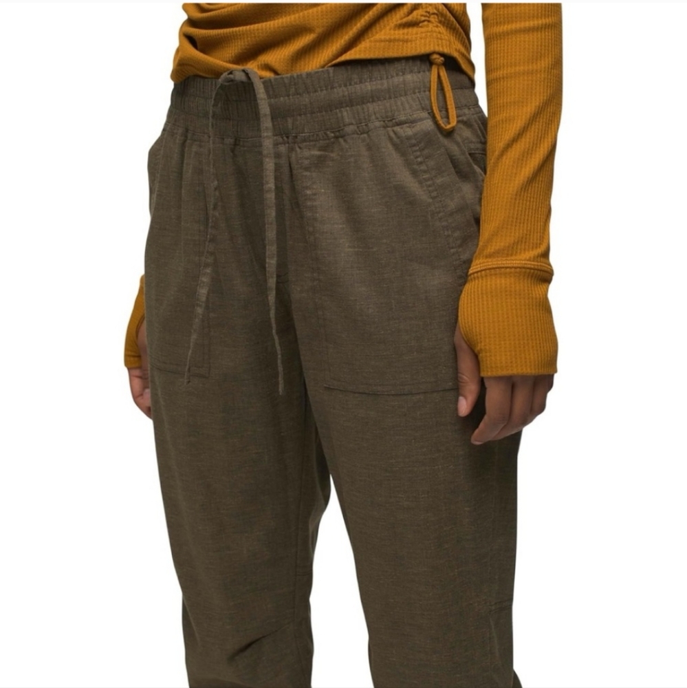 Prana Mantra Jogger Pants Hemp Blend Pull On Stretchy Waist Minimal Neutral LRG - Picture 2 of 12